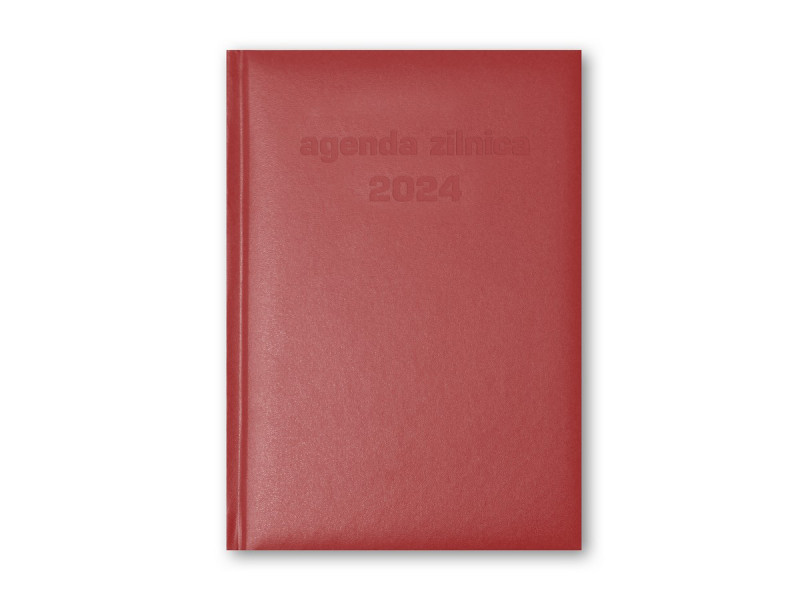 Agenda A5 Datata/ Zilnica 2024 (pentru programari), 366 zile - Bordo - Fotografie 1
