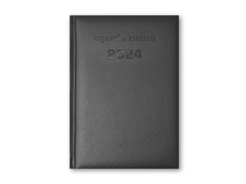 Agenda A5 Datata/ Zilnica 2024 (pentru programari), 366 zile - Negru - Fotografie 1