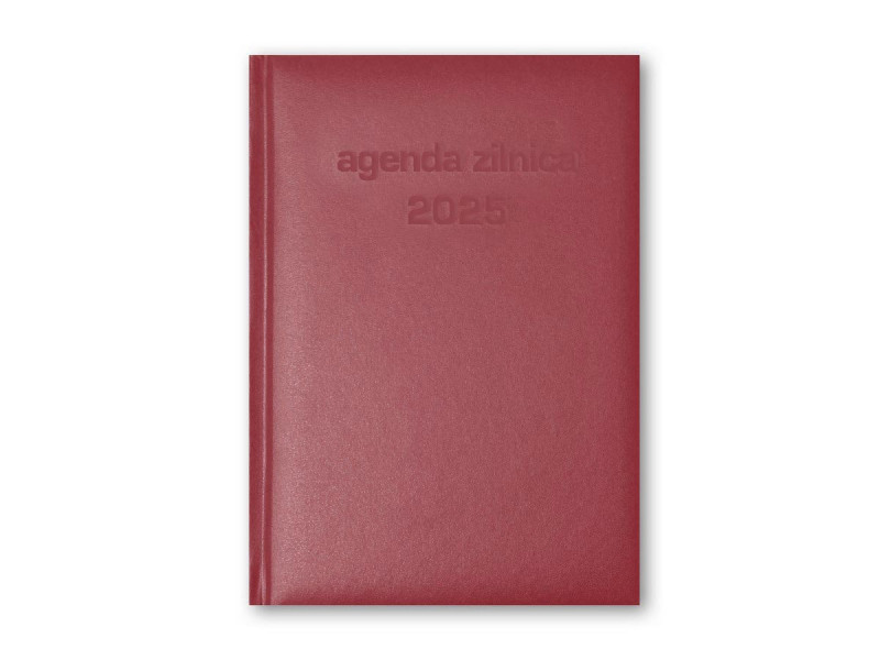 Agenda A5 Datata/ Zilnica 2025 (pentru programari), 365 zile, Bordo - Fotografie 1