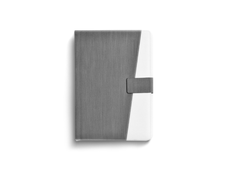 Agenda A5 nedatata clapa, gri cu alb - Fotografie 1