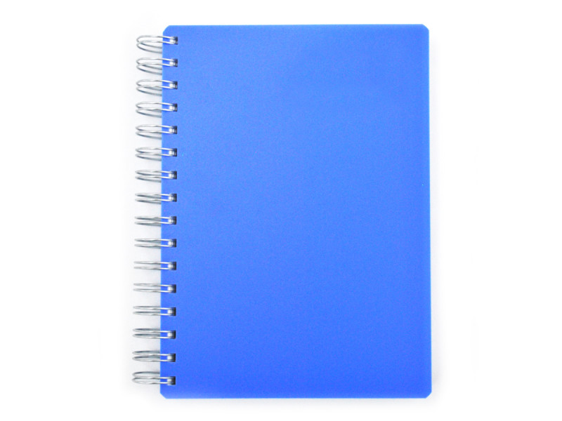 Agenda A5 Nedatata cu Spira, 200 FILE/400 pagini, COPERTA PLASTIC albastra - Fotografie 1