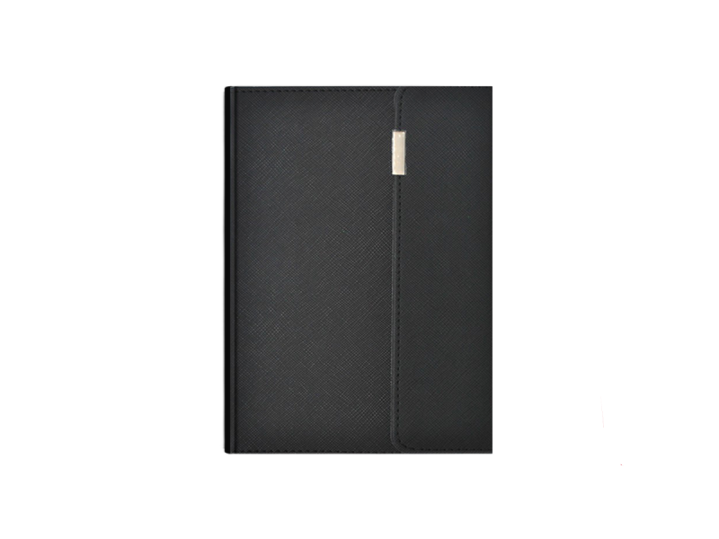 Agenda A5 nedatata DeluXe cutie si pix, negru - Fotografie 1