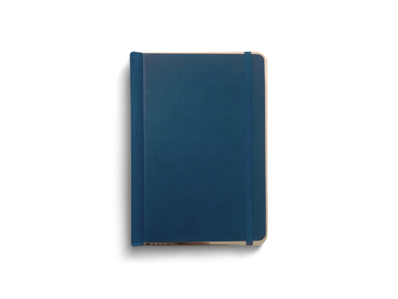 Agenda A5 nedatatacu margine metalica, Albastru - Fotografie 1