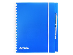 Agenda A4 nedatata cu spira si roller, albastru
