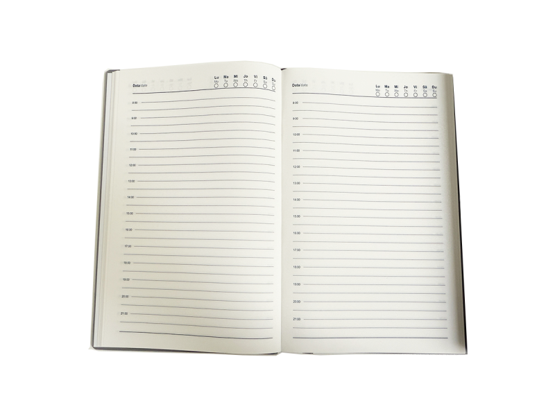 Agenda nedatata Stone Paper cu clapa magnetica, 130x205mm, hartie 144 gsm, 160 pagini, Maro inchis/maro deschis - Fotografie 2