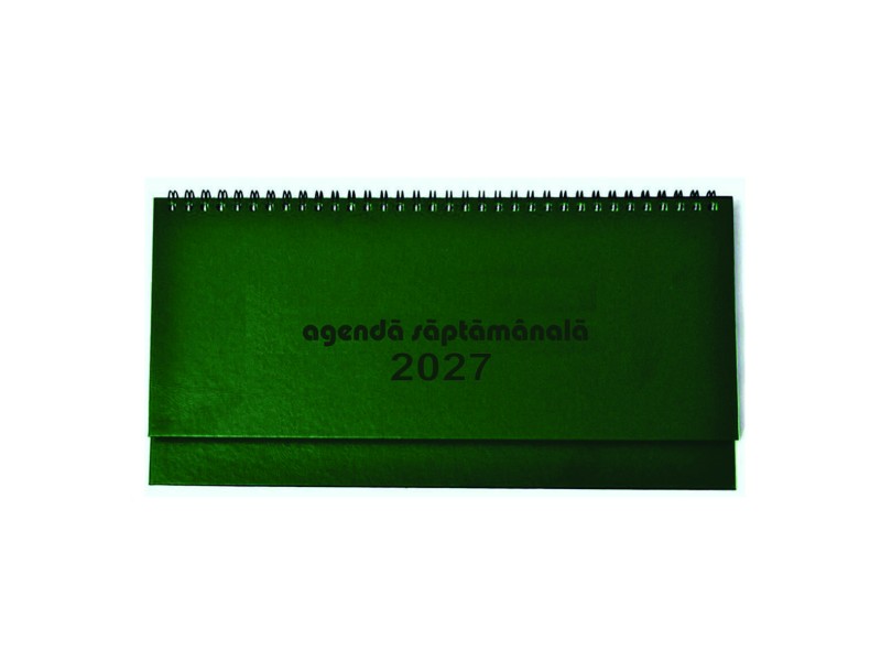 Agenda saptamanala 2027, tip planner, 120 pagini, verde, 5 buc/set - Fotografie 1