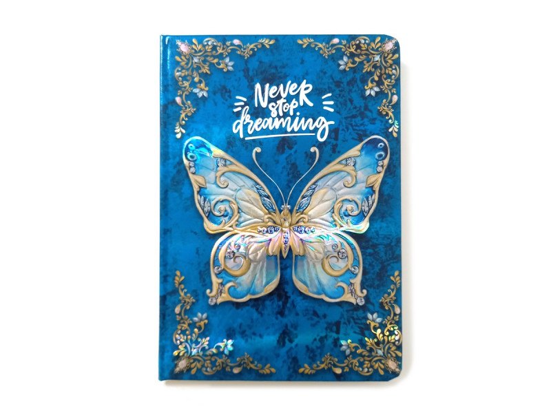 Agenda tip notes cartonat A6, Butterfly Turcoaz - Fotografie 1