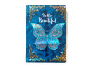 Agenda tip notes cartonat B6, Butterfly Albastru