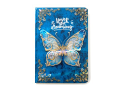 Agenda tip notes cartonat B6, Butterfly Turcoaz