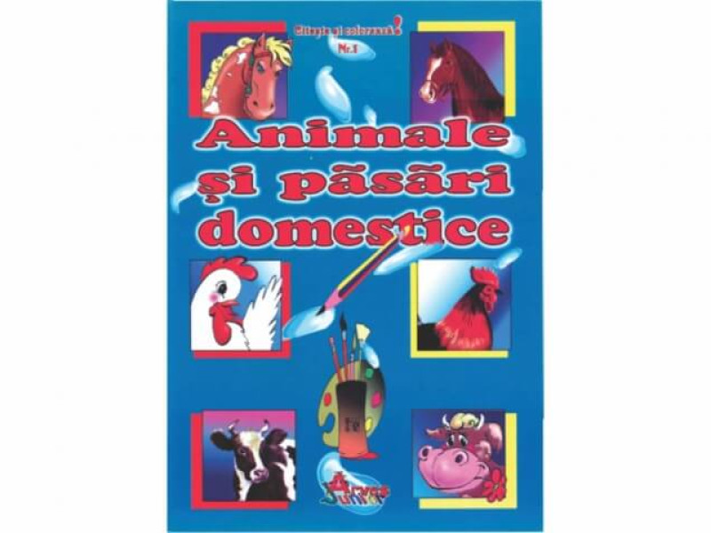 Animale si pasari domestice, carte de citit si colorat - Fotografie 1