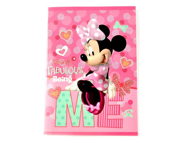 Caiet capsat Dictando spatii mari, Minnie Mouse Roz - Disney, 40 file, coperta lucioasa si sidefata, dim.17x24cm, Romana - Fotografie 1