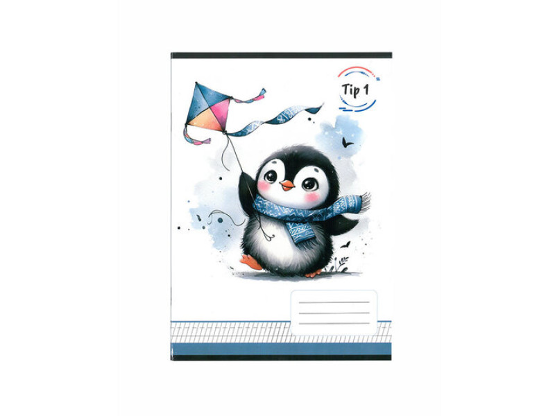 Caiet Tip I, A5, 24 file, Pinguin - Fotografie 1