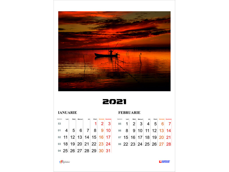 Calendar 2022 de Perete A3 policromie ROMANIA Delta, 2 luni/coala, 7 coli - Fotografie 3