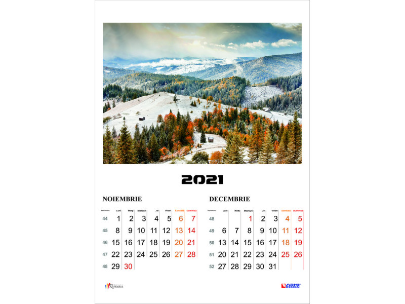 Calendar 2022 de Perete A3, policromie ROMANIA Rustica, 2 luni/coala, 7 coli - Fotografie 7