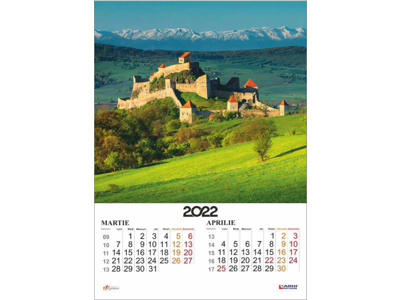 Calendar 2022 de Perete A3 ROMANIA, 2 luni/coala, 7 coli - Fotografie 4