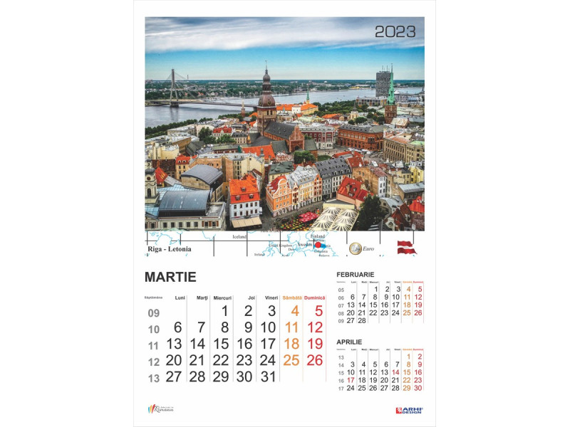 Calendar 2023 de Perete A3, Capitale Europene - Fotografie 3