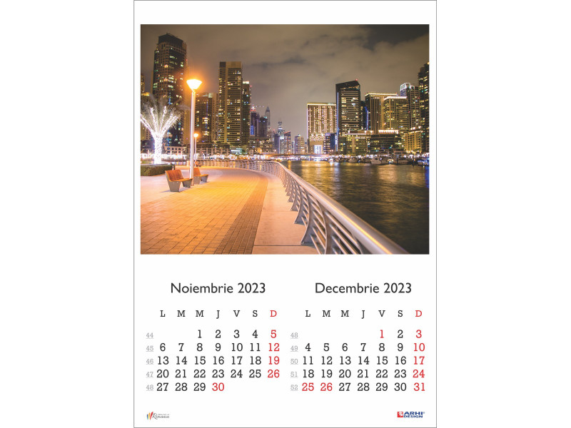 Calendar 2023 de Perete A3, Orase Noaptea, 6 coli - Fotografie 6