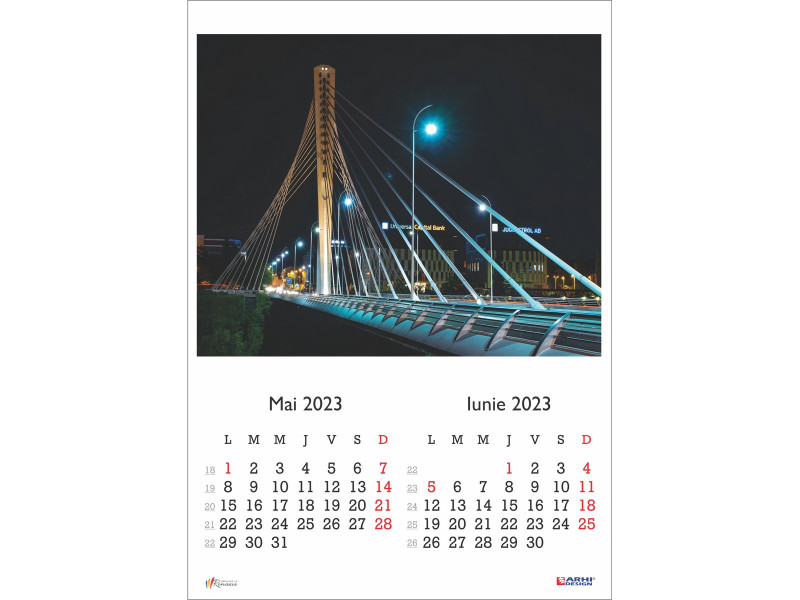 Calendar 2023 de Perete A3, Orase Noaptea, 6 coli - Fotografie 3