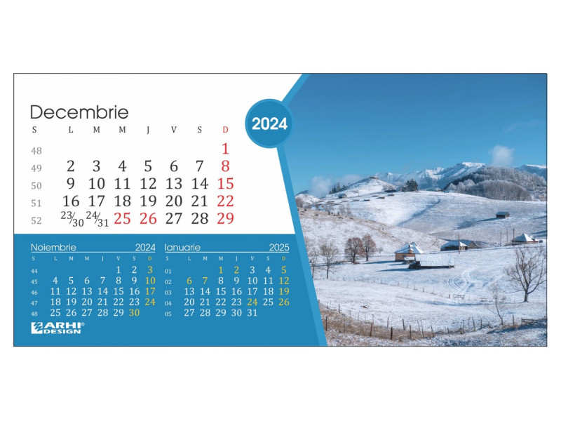 Calendar 2024 de Birou, Romania - Fotografie 12