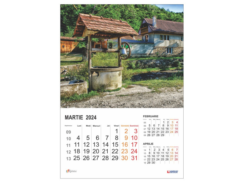 Calendar 2024 de Perete A3, Romania - Fotografie 3