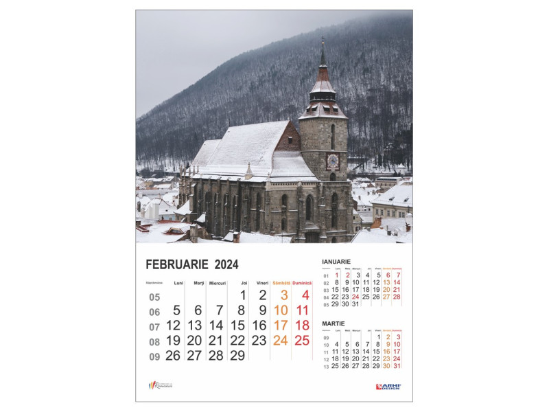 Calendar 2024 de Perete A3, Romania - Fotografie 2