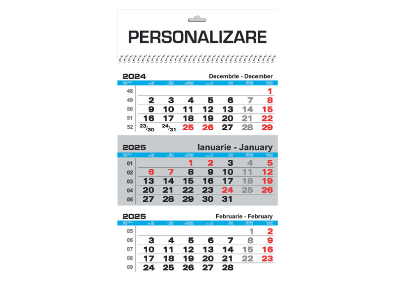 Calendar 2025 de Perete, A3 Triptic Lucios - Fotografie 1