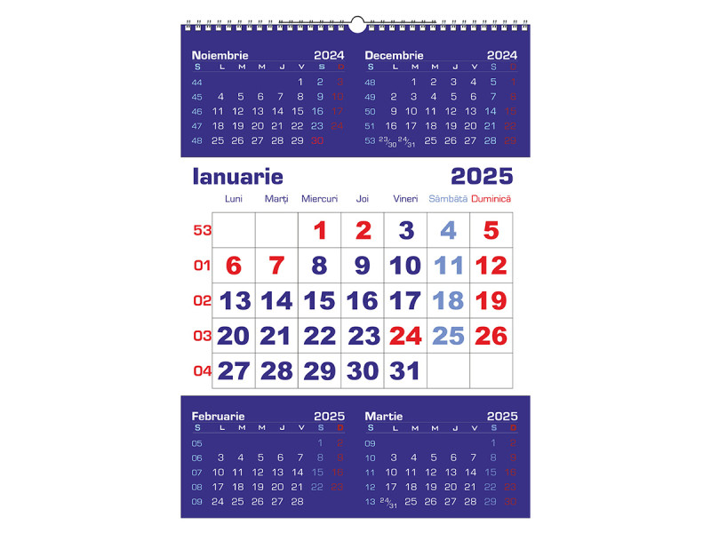 Calendar 2025 Triptic de Perete A3, 5 luni/coala - Fotografie 1