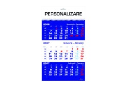 Calendar 2027 de Perete A3 BLUE, 3 luni/coala, 5 buc/set
