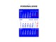 Calendar 2027 de Perete A3 BLUE, 3 luni/coala, 5 buc/set