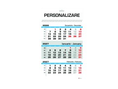 Calendar 2027 de Perete, A3 Triptic Lucios, 5 buc/set
