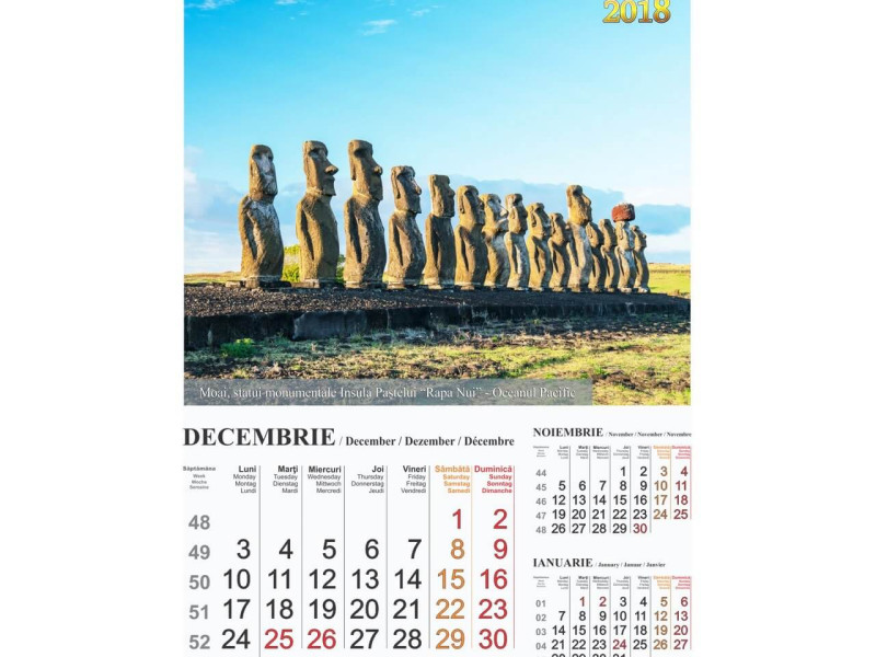 Calendar A3 Minunile Lumii 2018 - Fotografie 3