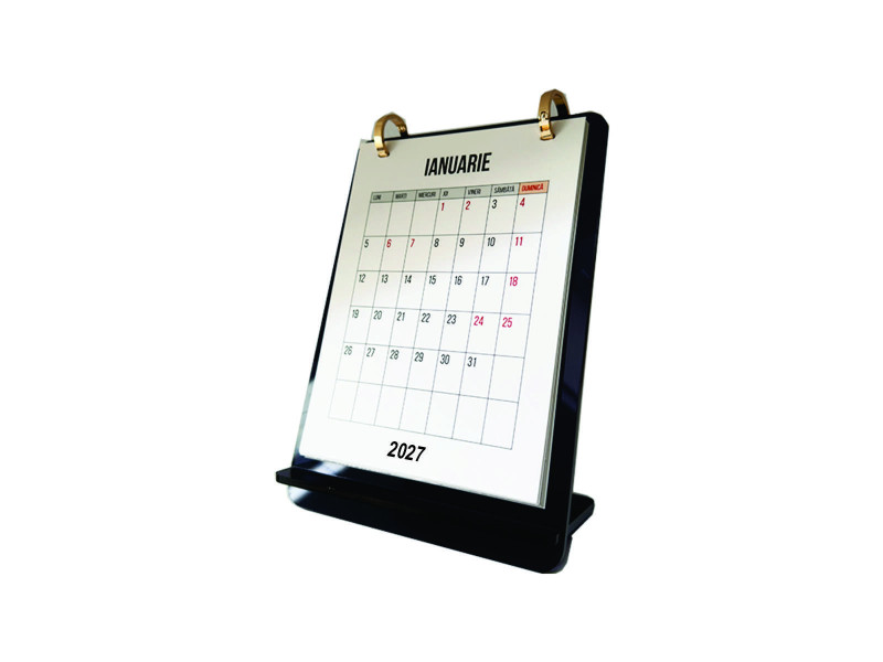 Calendar birou AC 12 coli, 1 luna/coala, 220x160 mm, 300 g/mp, diverse culori - Fotografie 1