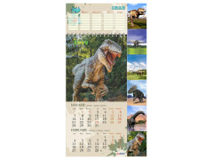 Calendar Dinozauri si Orar + suport carton pe spate predesenat - 2019