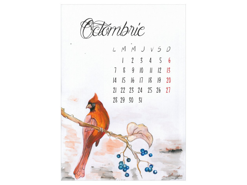 Calendar 2024 de perete A3 Artistic, Pasari pictate - Fotografie 9