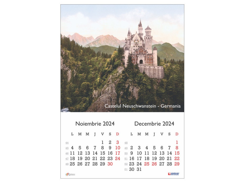 Calendar 2024 de perete A3 Castele, 6 coli - Fotografie 6