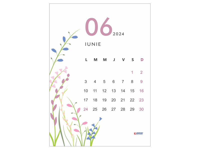 Calendar 2024 de perete A3, floral - Fotografie 6