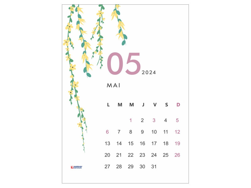 Calendar 2024 de perete A3, floral - Fotografie 5