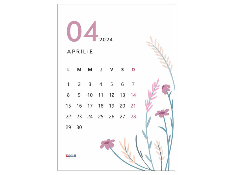 Calendar 2024 de perete A3, floral - Fotografie 4
