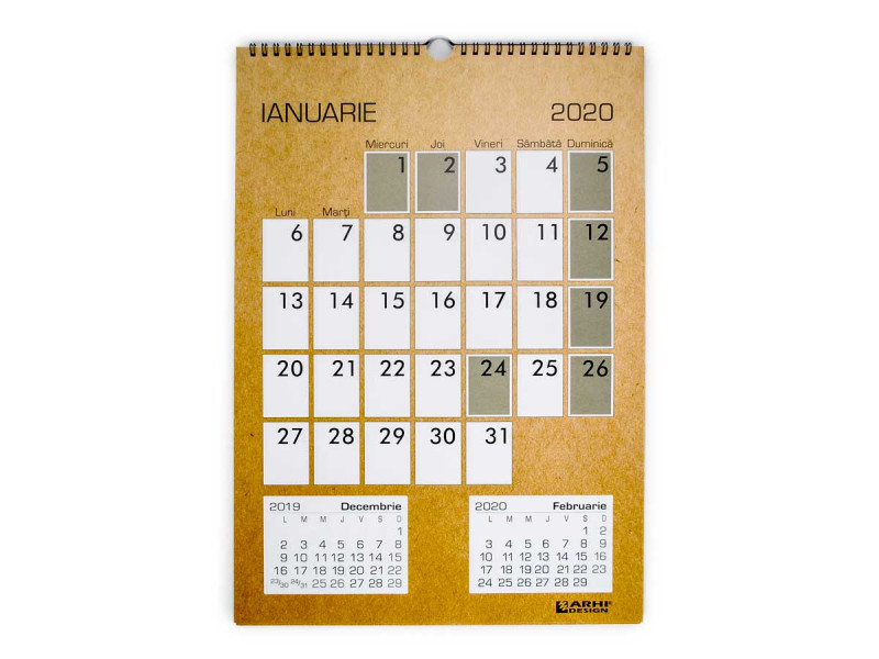 Calendar perete A3 Office - 2020 - Fotografie 1