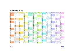 Calendar Planner Anual 2027 de Perete, dim. 63x86 cm
