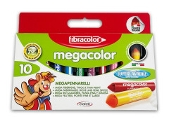 Carioci Fibracolor Mega, 10 culori/cutie