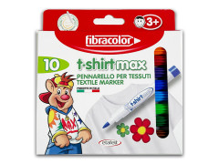 Carioci Fibracolor Textila T-Shirt Max, 10 culori/cutie