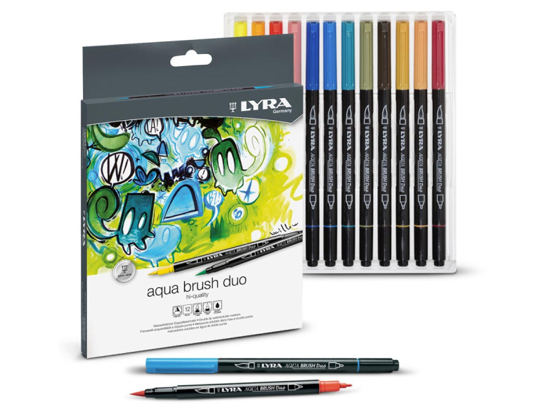 Carioci Lyra Aqua Brush 12 culori - Fotografie 1