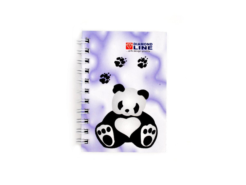 Carnetel A7 50 file catifea Panda, liniatura matematica - Fotografie 1