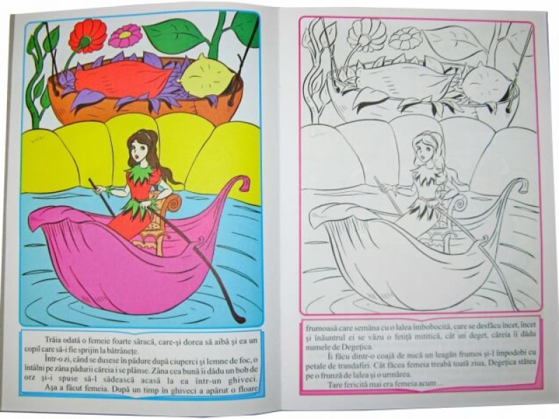 Carte de citit si colorat Degetica, 16 pagini, dim. 16.5 x 23.5 cm - Fotografie 2