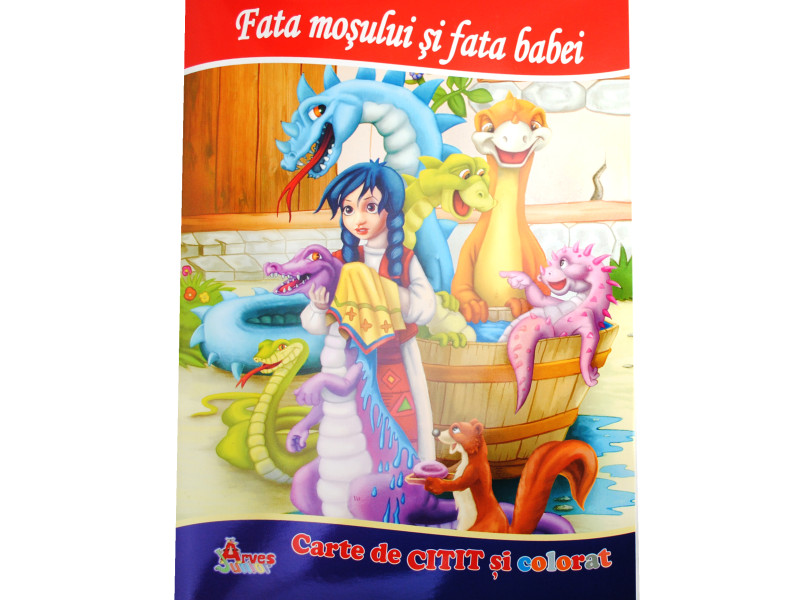 Carte de citit si colorat "Fata mosului si fata babei", A4 - Fotografie 1