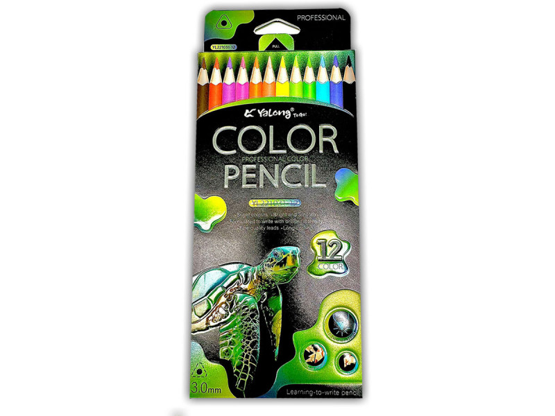 Creioane colorate 12 buc, Yalong - Fotografie 1