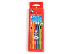 Creioane colorate 6 culori Jumbo Grip Faber-Castell