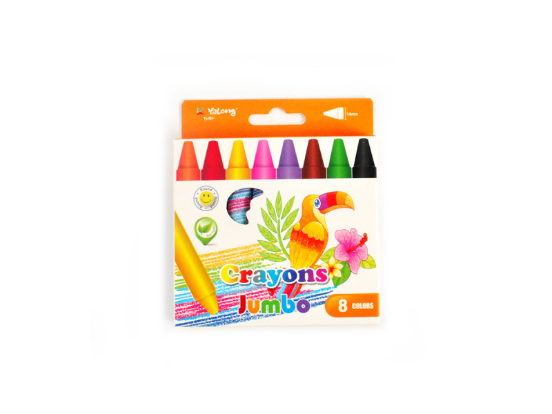Creioane colorate cerate Jumbo Yalong, 8 buc - Fotografie 1