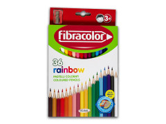 Creioane Colorate Curcubeu Fibracolor, 36 de culori